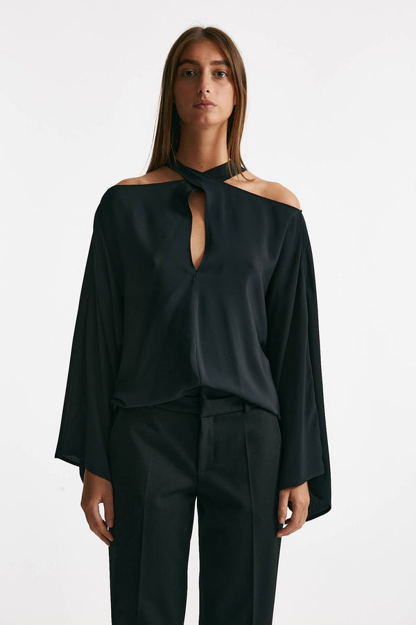 blusa cut nero women Federica tosi