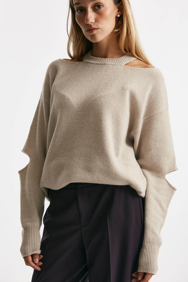 maglia over cut off grigio mélange women Federica tosi