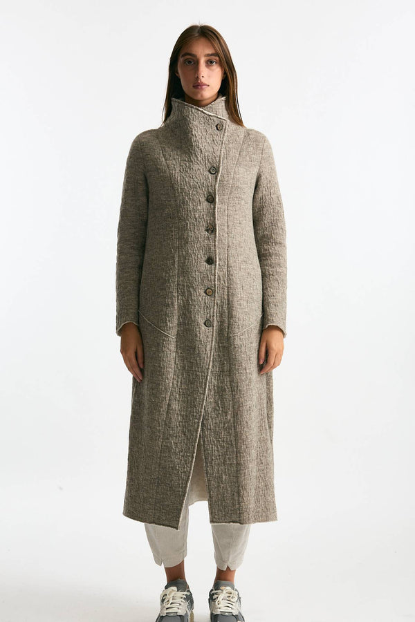 Cappotto lungo beige melange women Transit par such