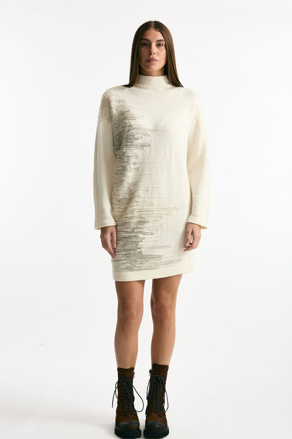 Abito in maglia bianco con lavorazione beige women Transit par such