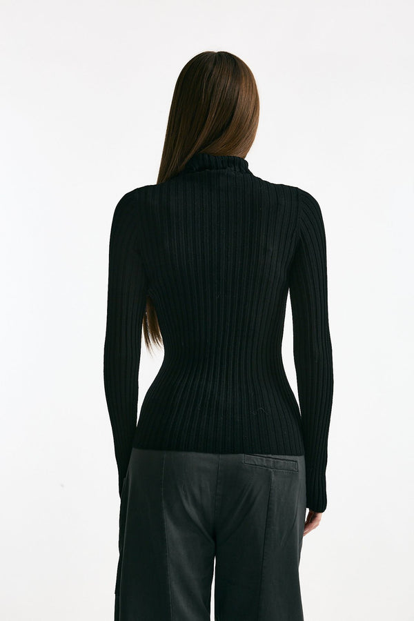 Maglia lupetto in lana nero women Transit par such