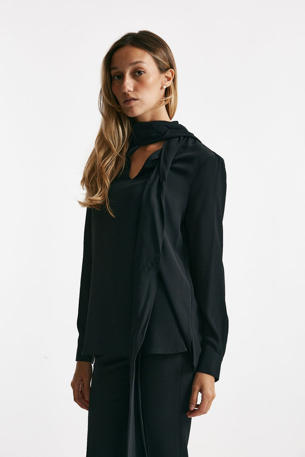 Camicia in misto seta ANGEL nero women Zanone