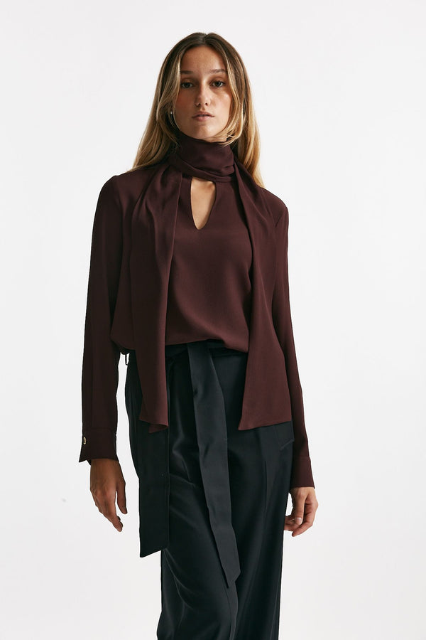 Camicia in misto seta ANGEL bordeaux women Zanone