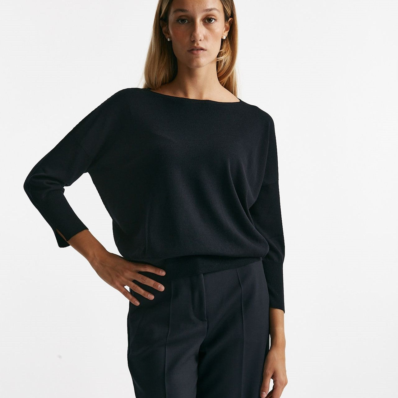 Maglia in lana rasata blu notte women Zanone - 7
