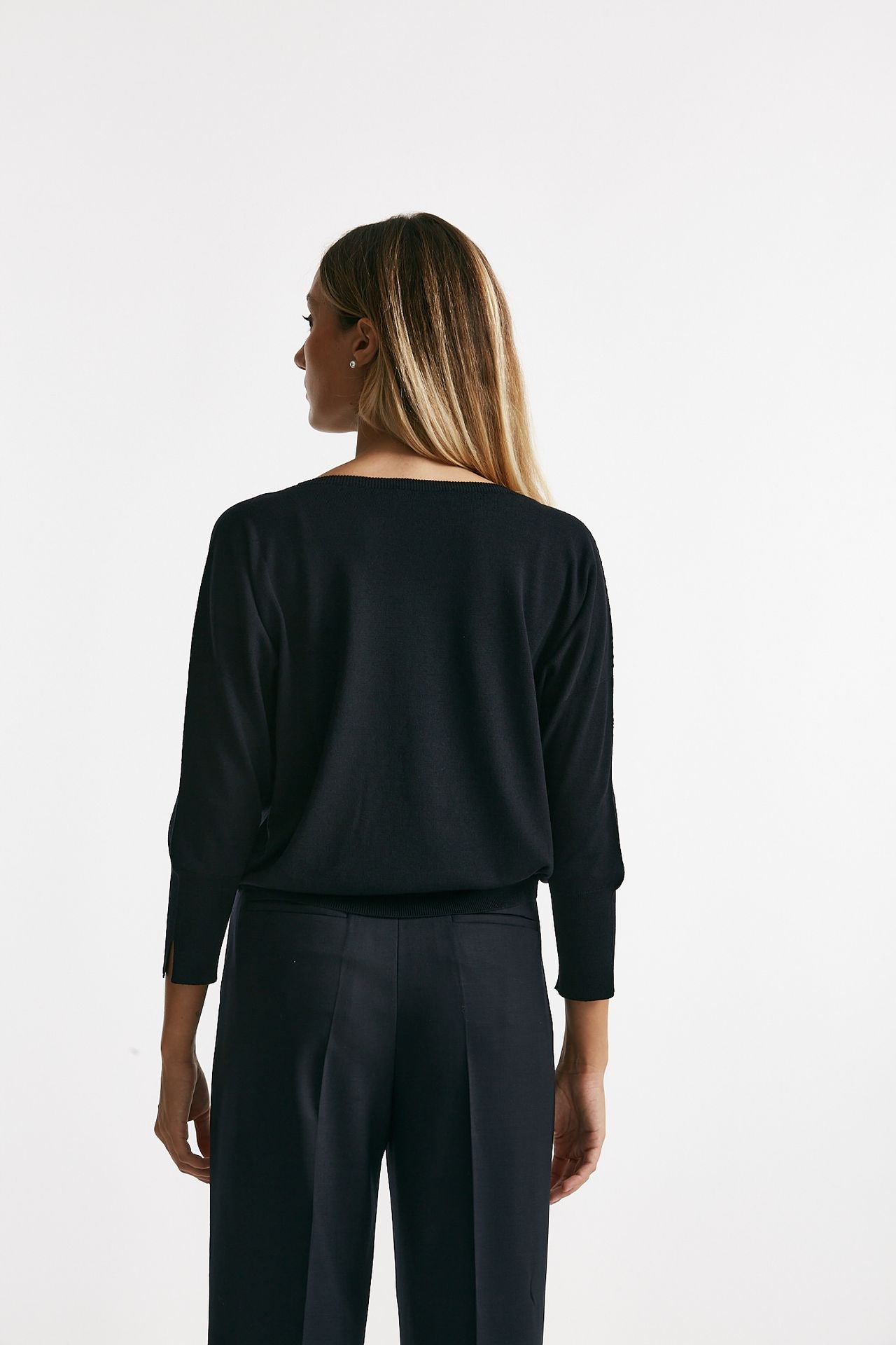 Maglia in lana rasata blu notte women Zanone - 3