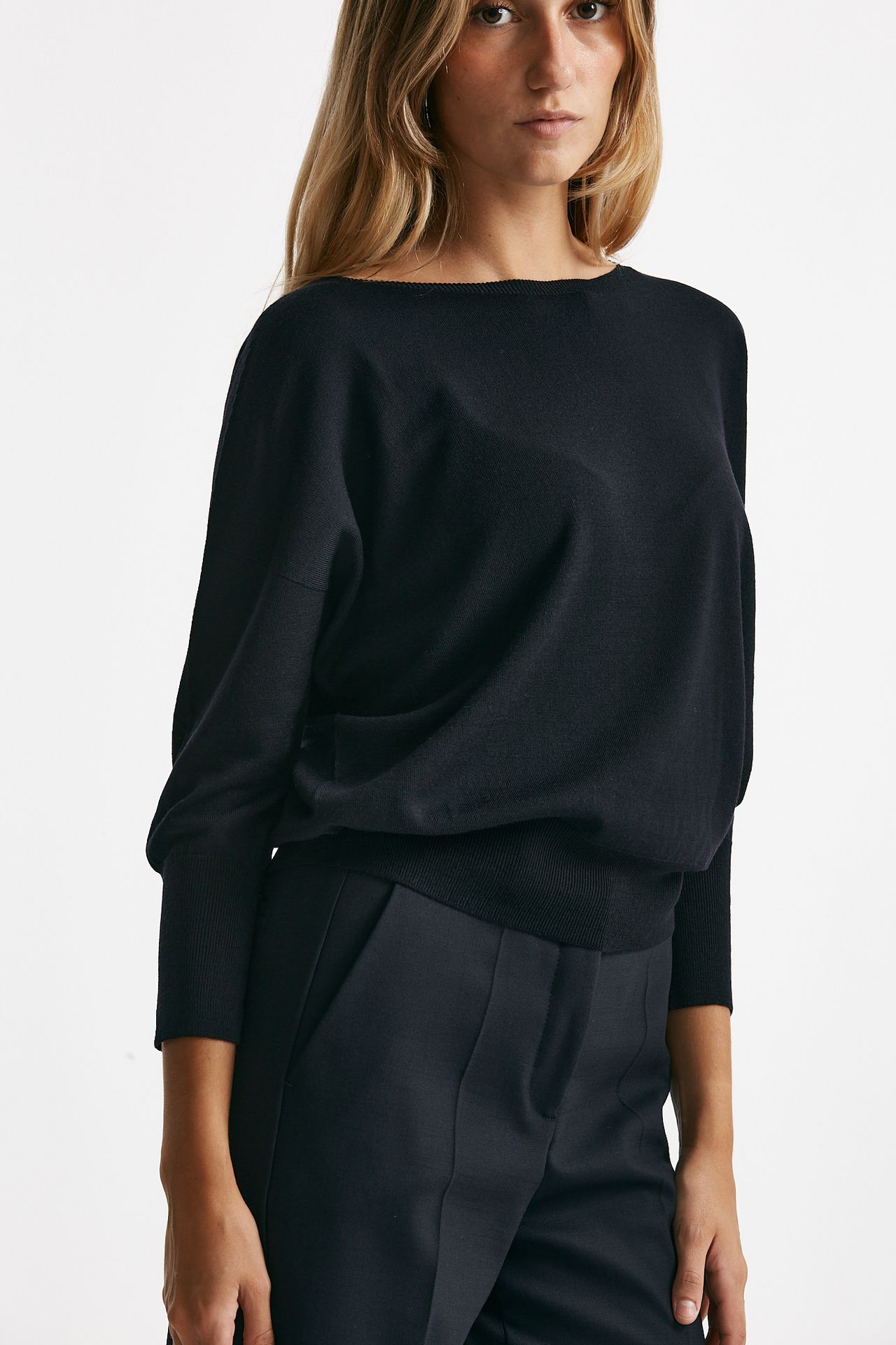 Maglia in lana rasata blu notte women Zanone - 4