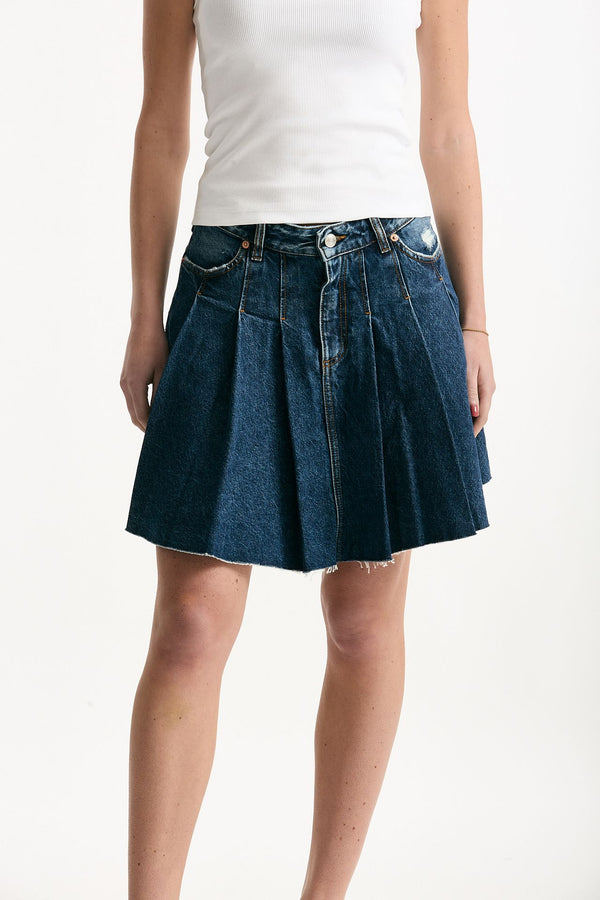 Gonna ROSS a pieghe in denim women Department five