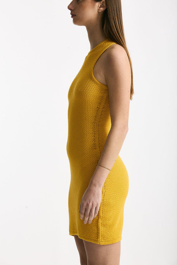Abito in maglia giallo women Laneus