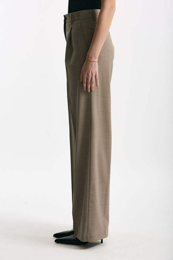 Pantalone vita alta ampio beige women Marsēm