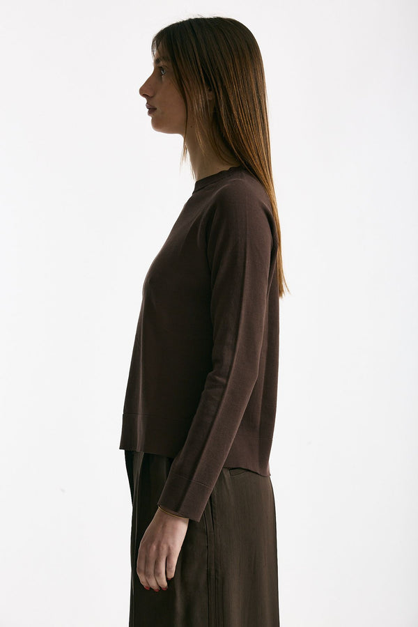 Maglia in cotone light marrone women Scaglione