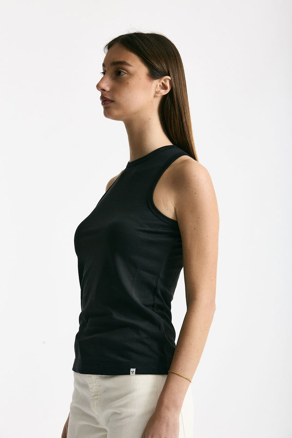 Top girocollo in modal nero women Woc