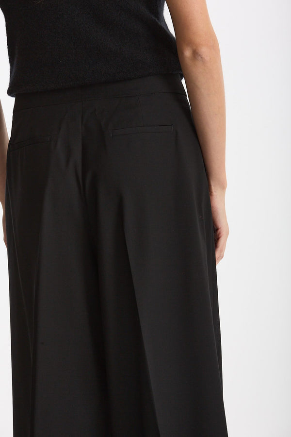 Pantalone in fresco lana nero women Laneus