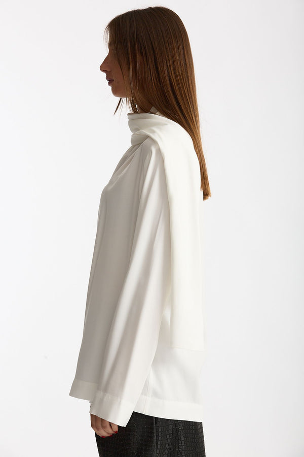 Blusa over scollo asimmetrico bianco women Nude