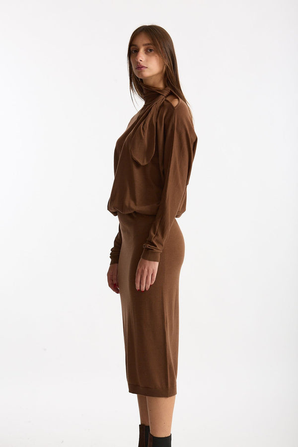Abito midi tabacco women Nude