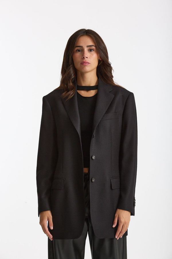 Blazer over in lana CEARA nero women Tagliatore