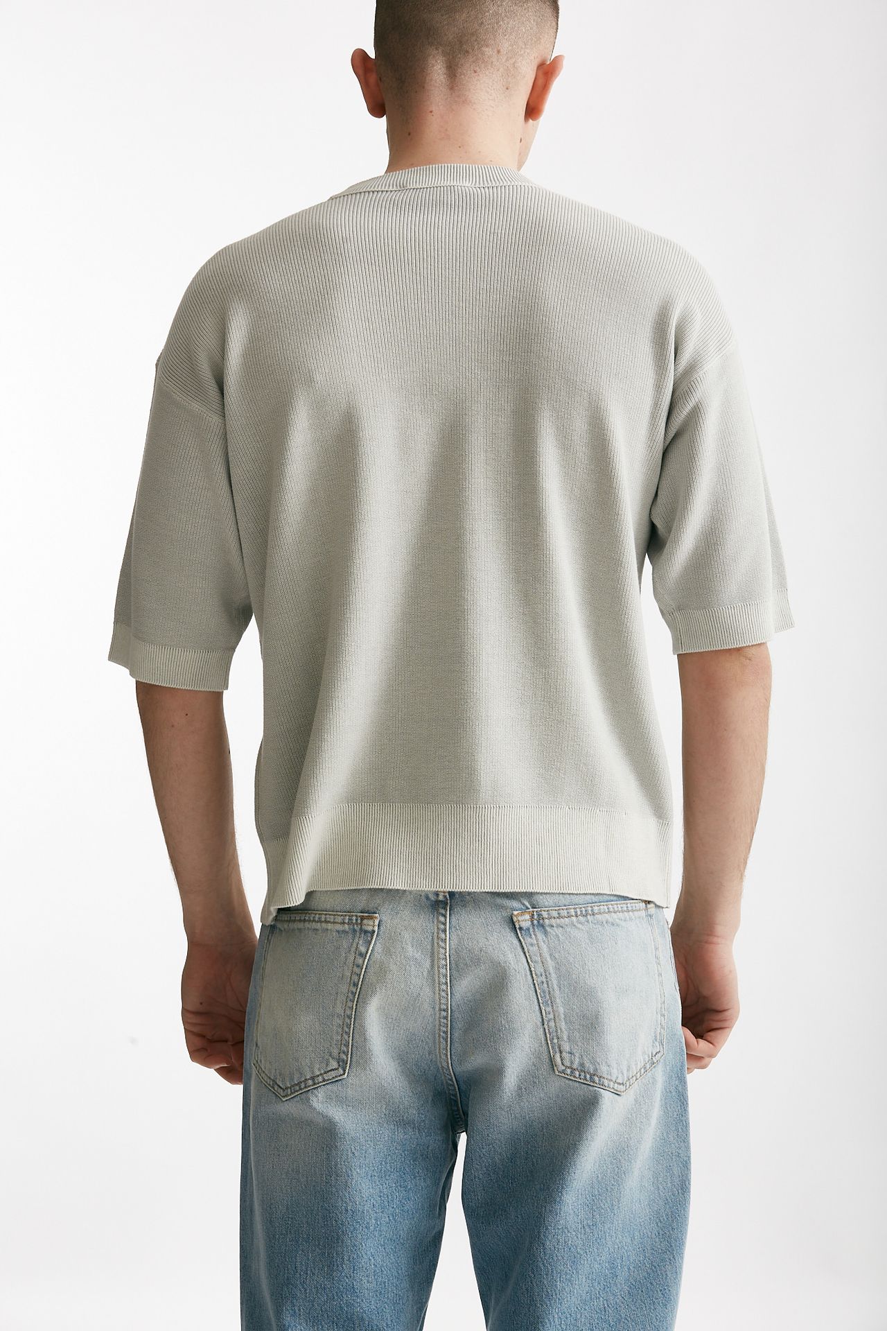 t-shirt in cotone lavato grigio perla men Atomo factory - 3