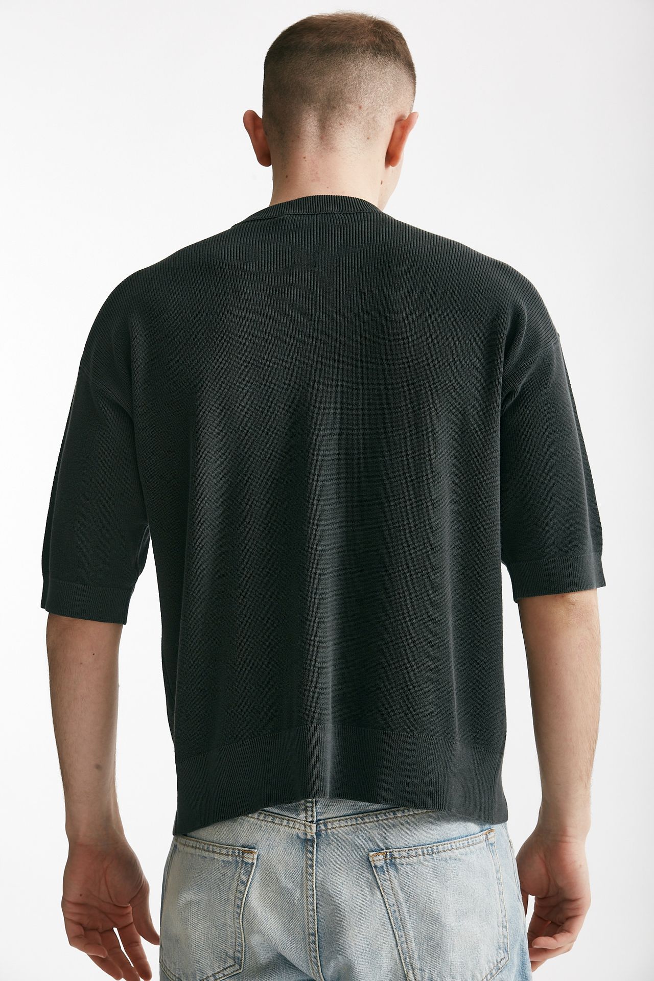 t-shirt in cotone lavato grigio antracite men Atomo factory - 3