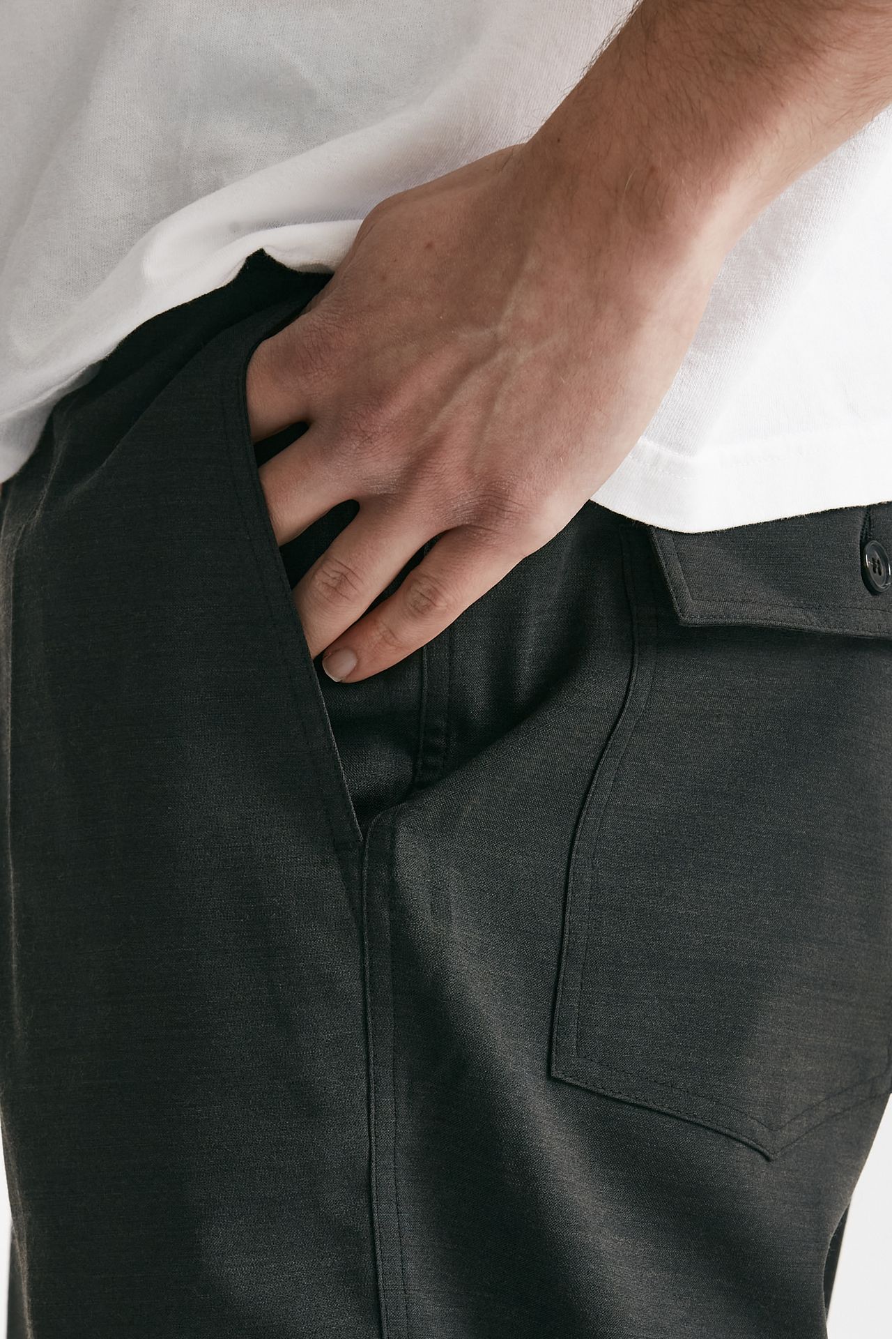 bermuda poliestere e lana stretch grigio antracite men Covert - 6