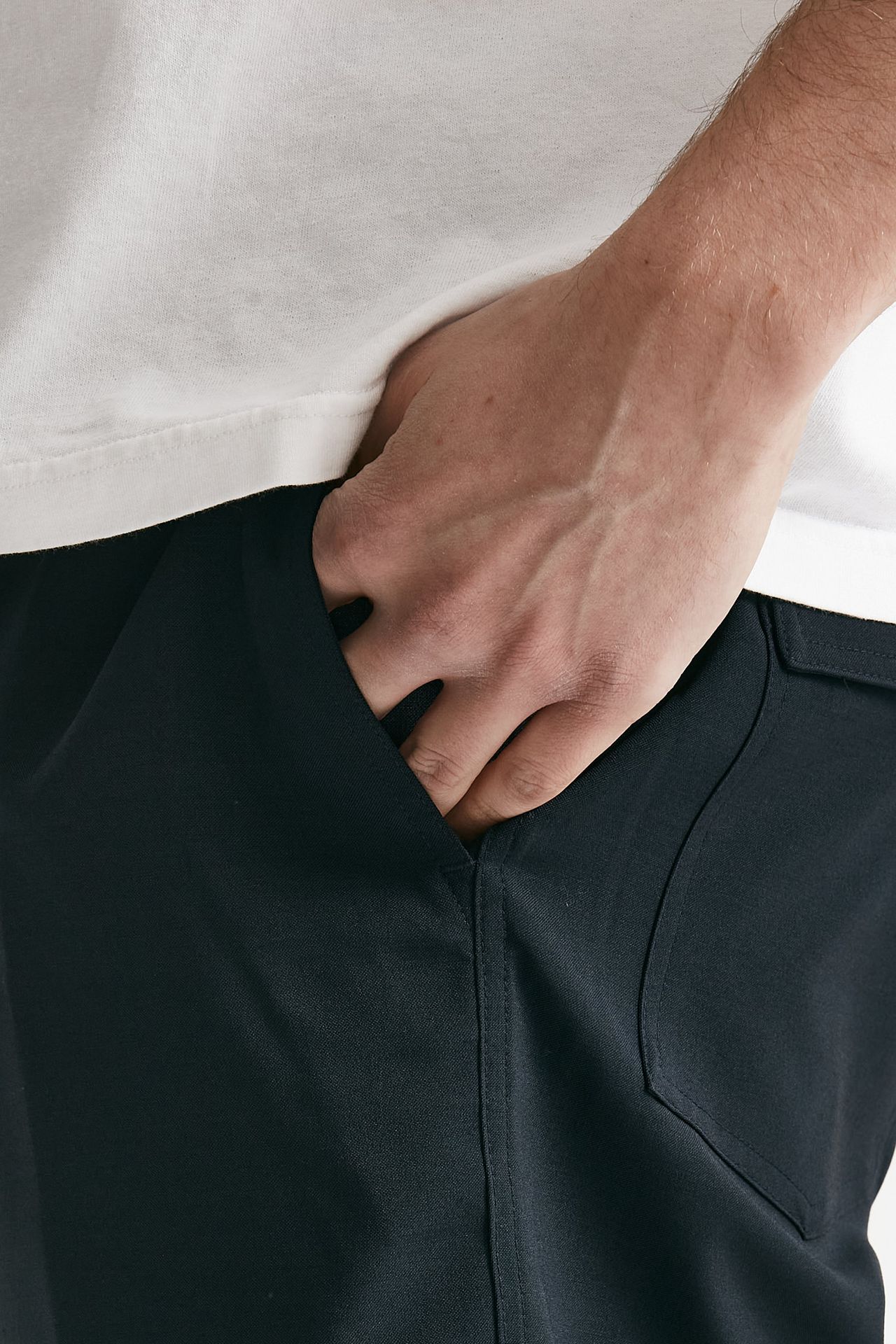 bermuda poliestere e lana stretch blu men Covert - 6