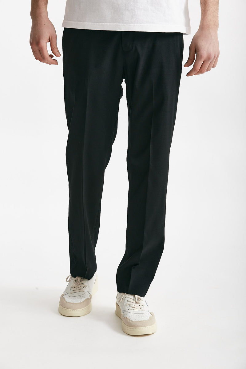 pantalone in poliestere e lana stretch nero men Covert