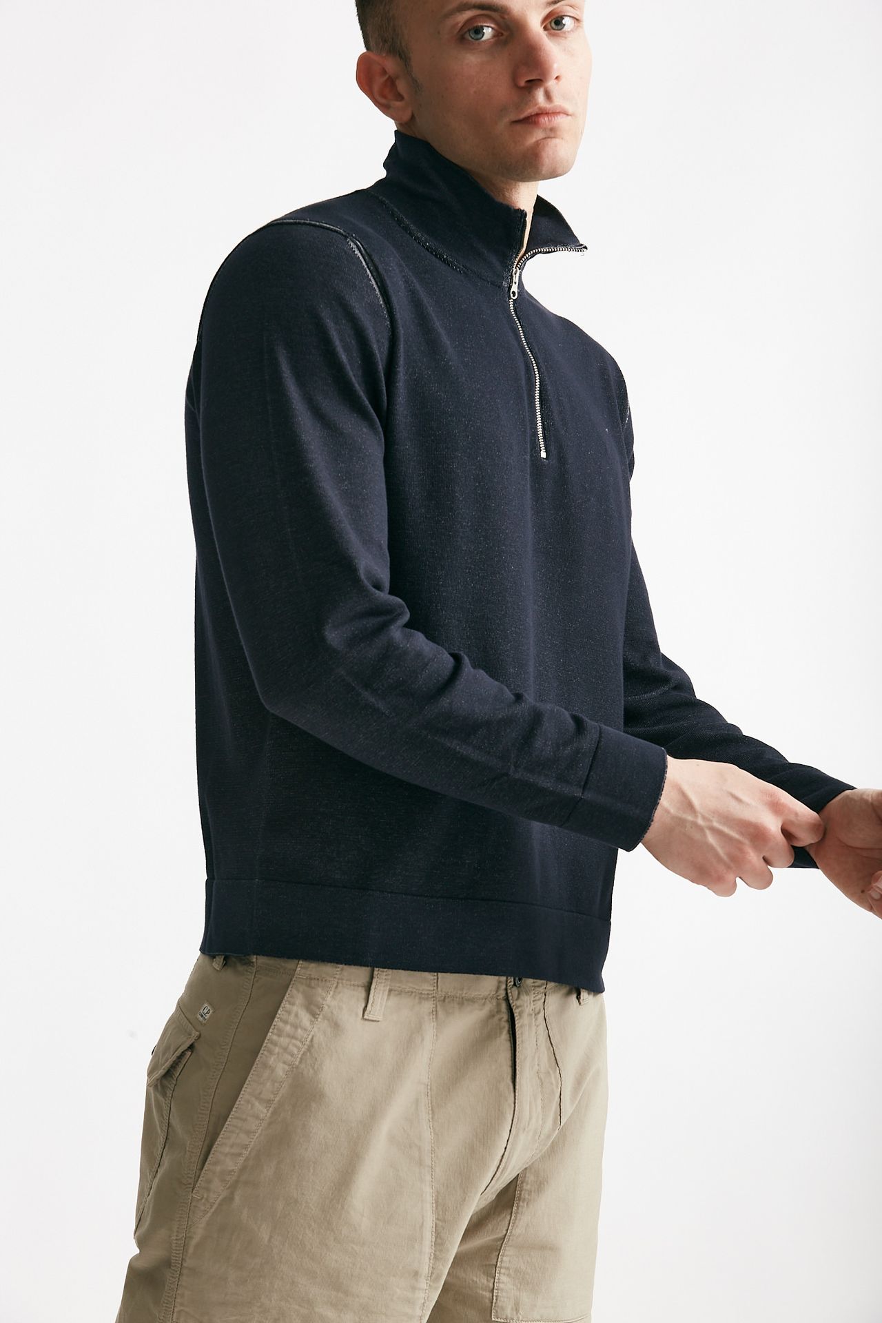 maglia in cotone e poliammide blu melange men C.p. company - 4