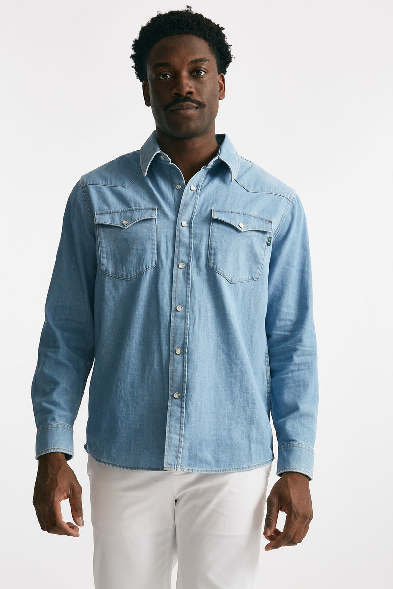 camicia in cotone denim chiaro men Department five
