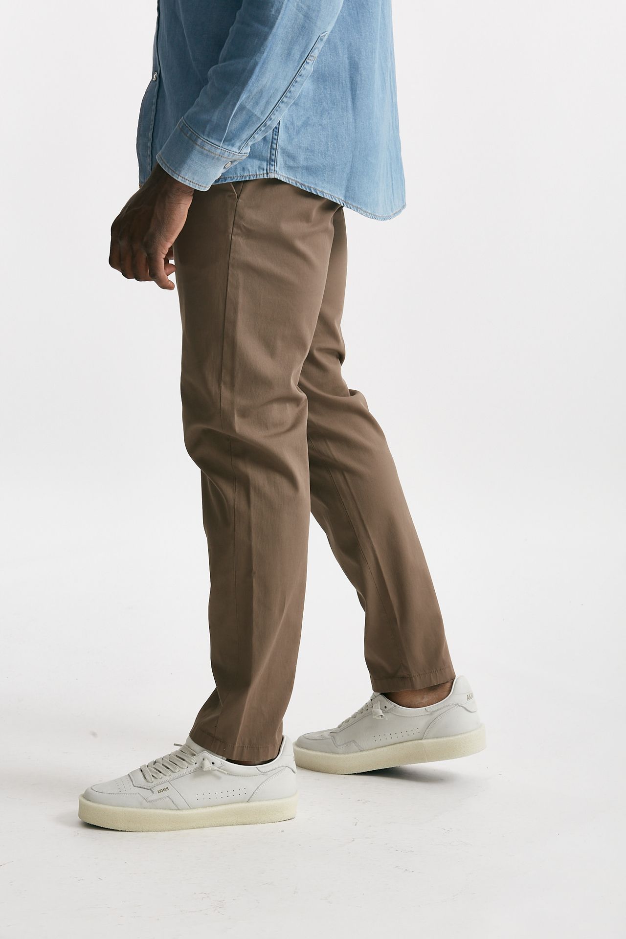pantalone prince in cotone stretch nocciola men Department five - 2