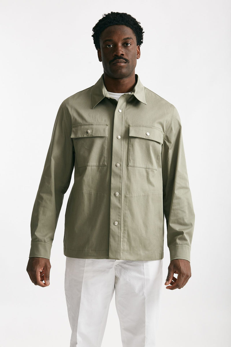 overshirt in cotone stretch verde men Department five