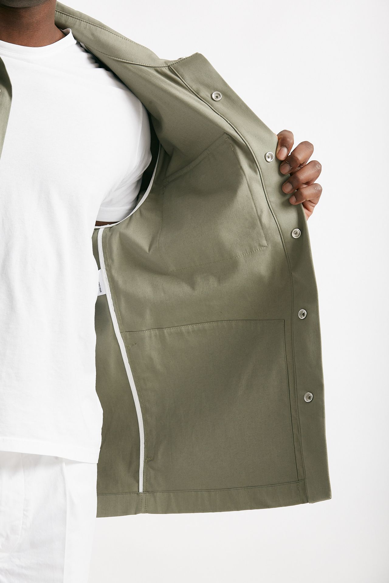 overshirt in cotone stretch verde men Department five - 7