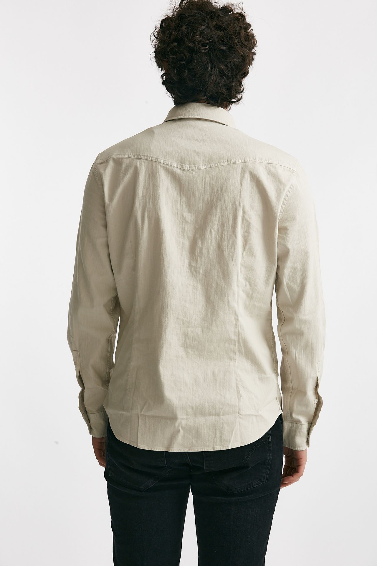 camicia in cotone stretch denim chiaro men Dondup - 3