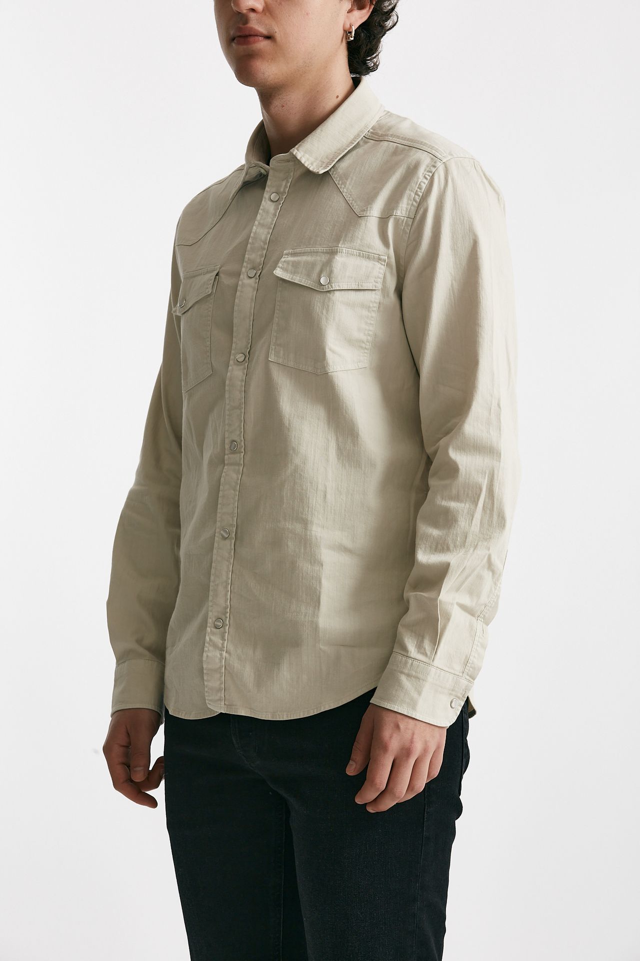 camicia in cotone stretch denim chiaro men Dondup - 4