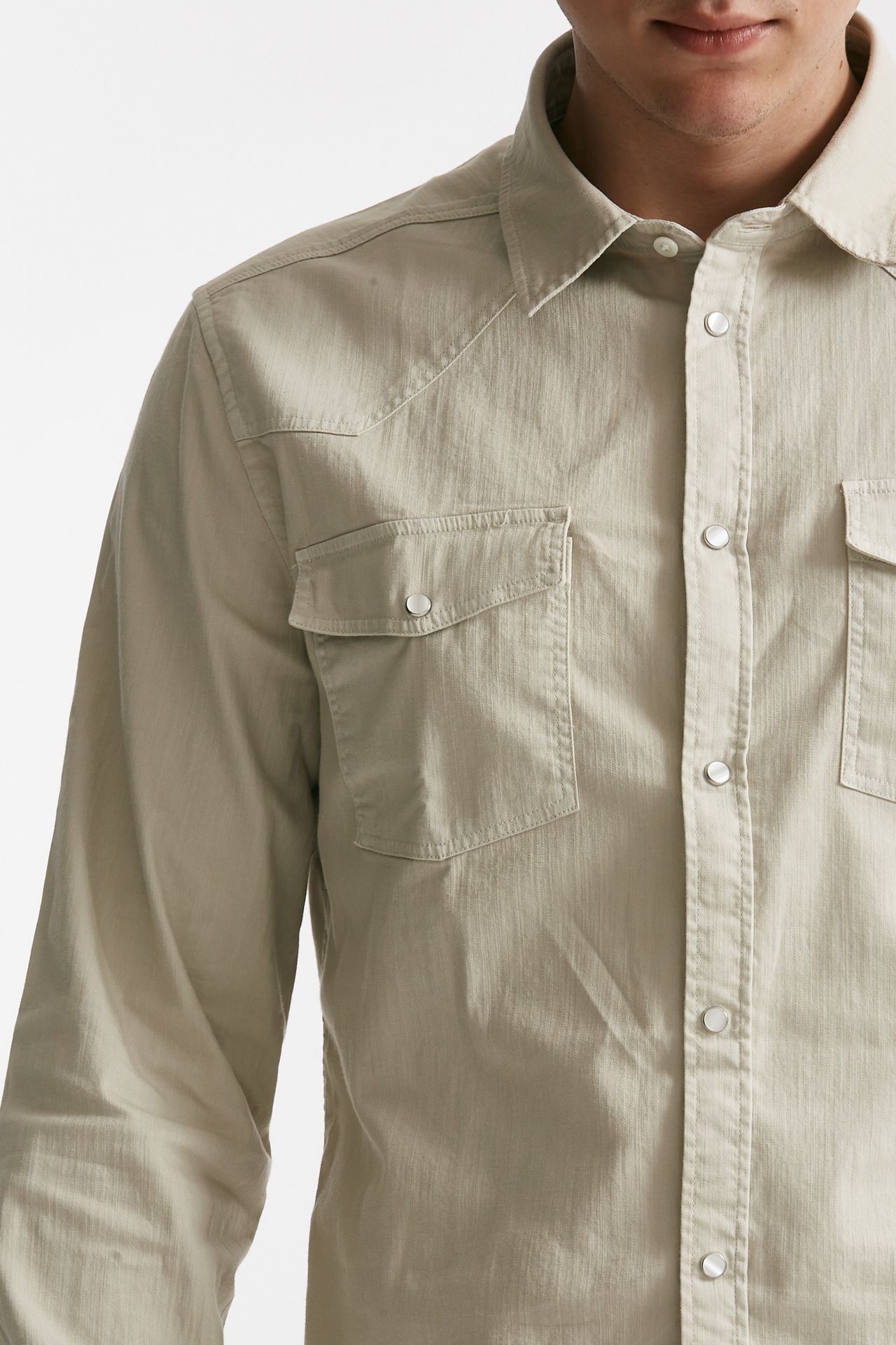 camicia in cotone stretch denim chiaro men Dondup - 5