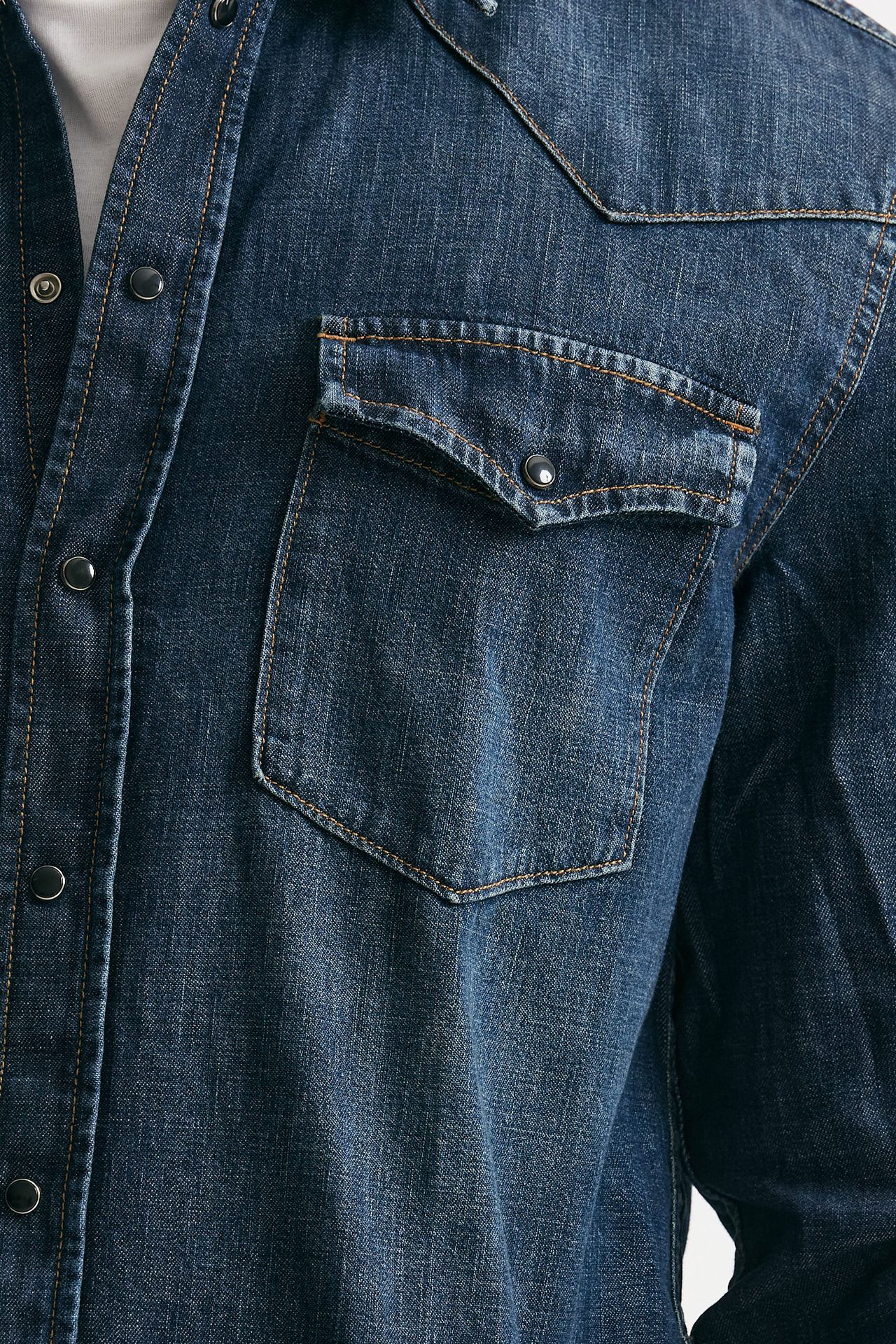 camicia in cotone fermo denim scuro men Dondup - 6