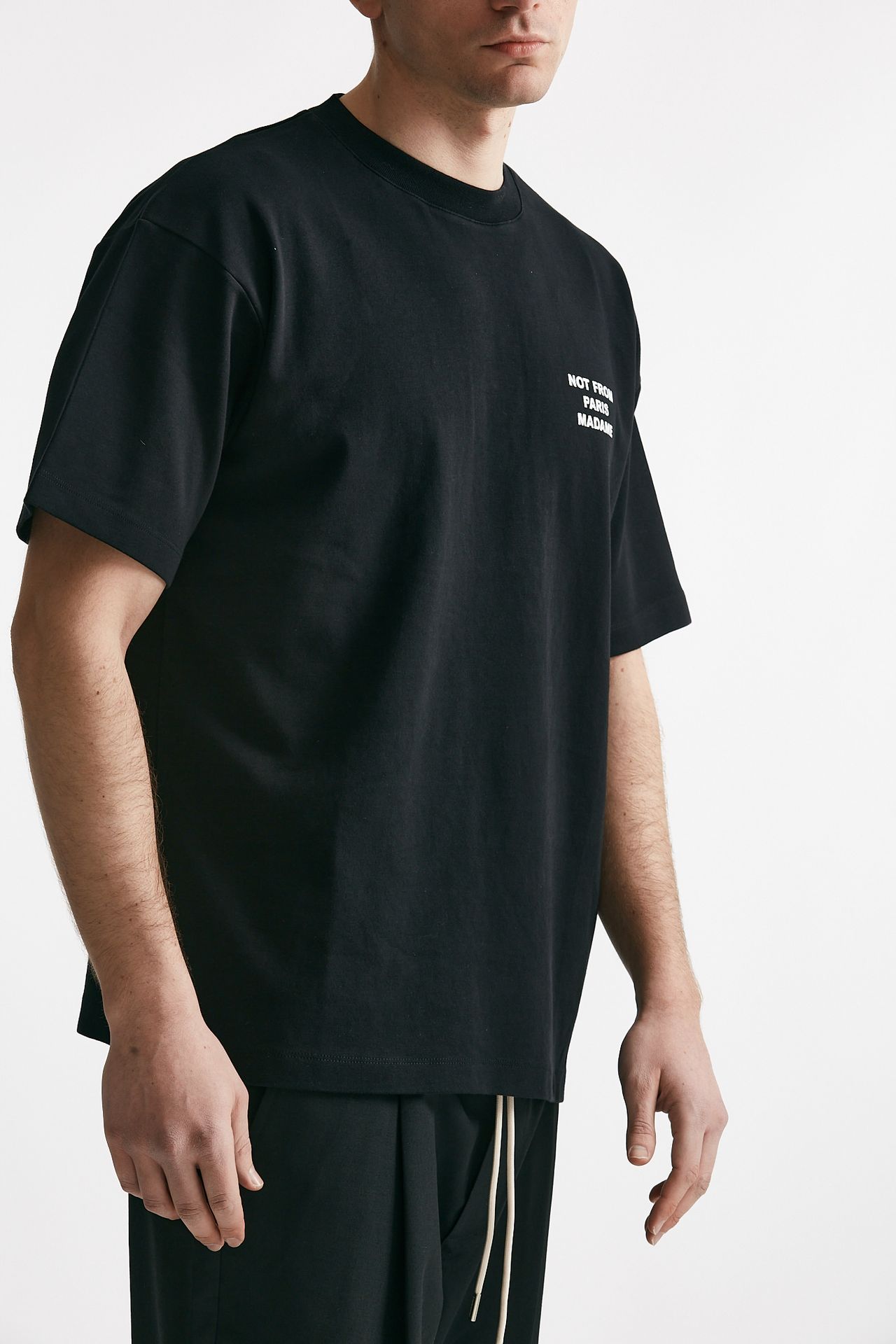 t-shirt slogan in cotone nero men Drôle de monsieur - 4