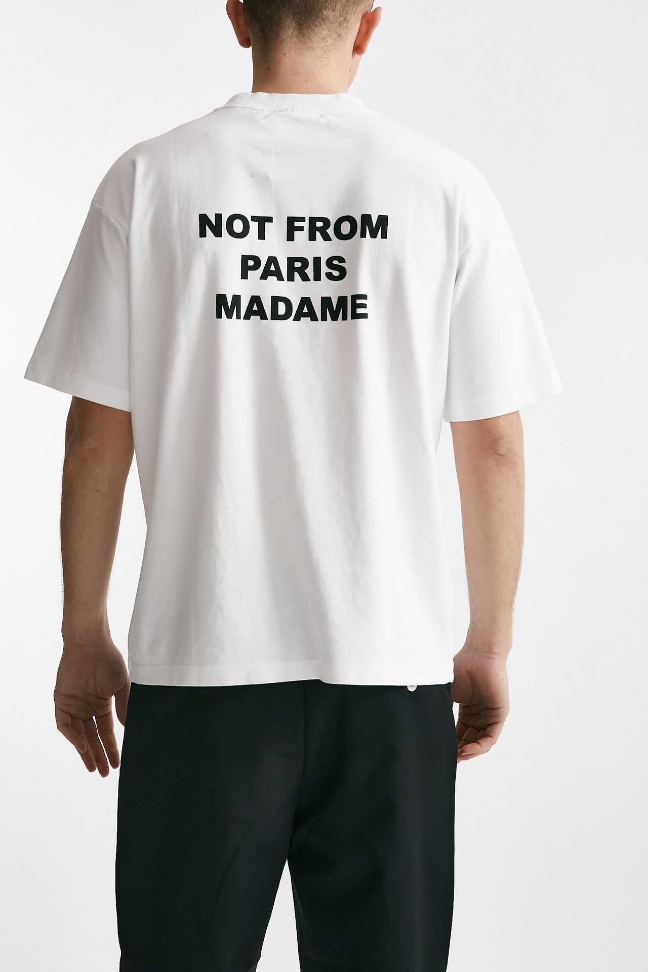 t-shirt slogan in cotone bianco men Drôle de monsieur - 3