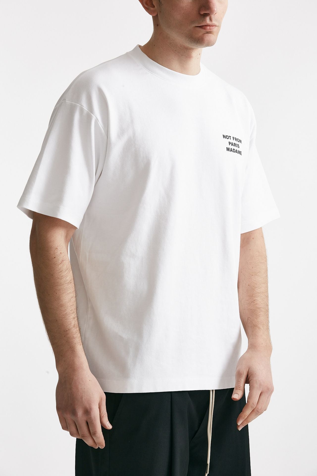 t-shirt slogan in cotone bianco men Drôle de monsieur - 4