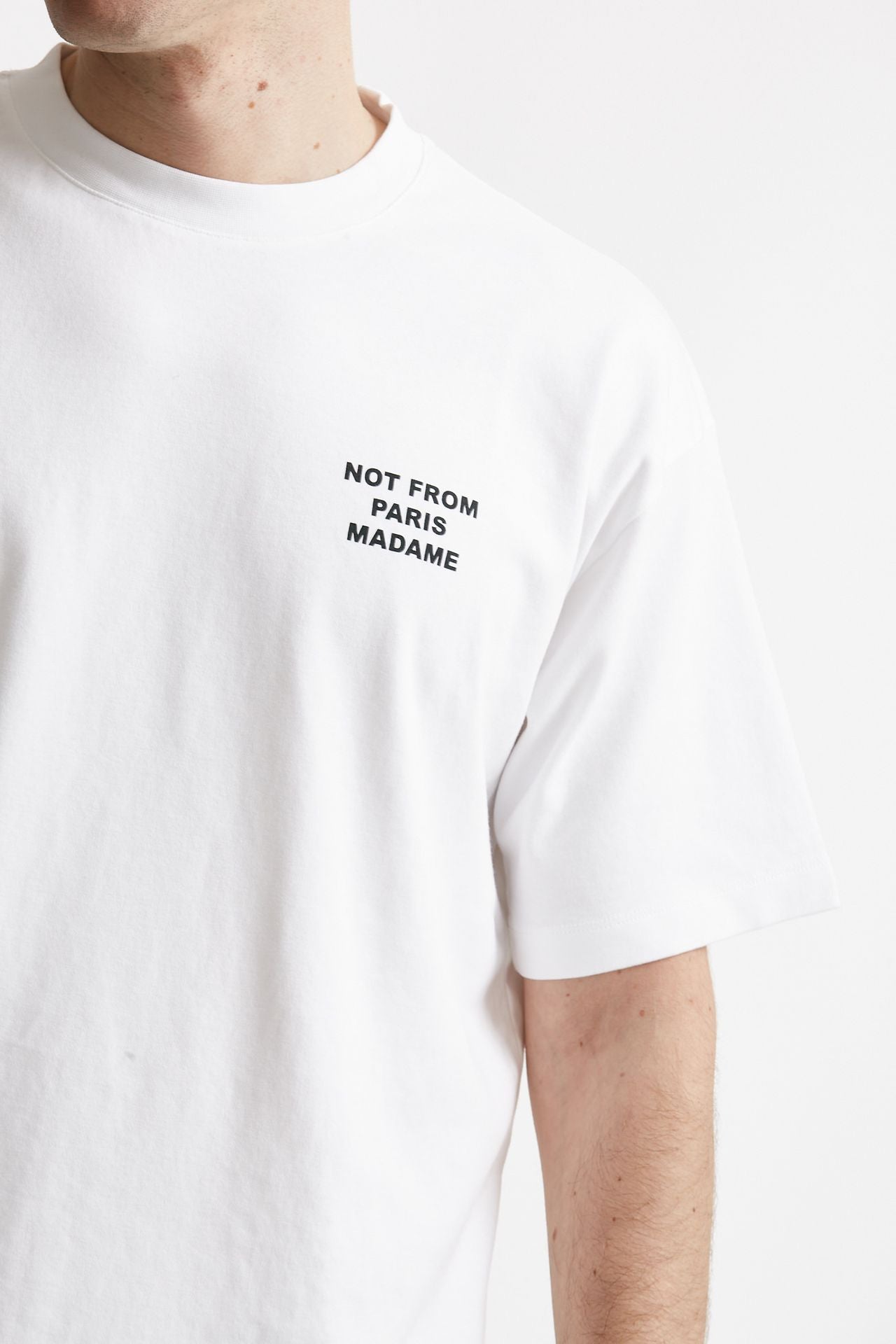 t-shirt slogan in cotone bianco men Drôle de monsieur - 5