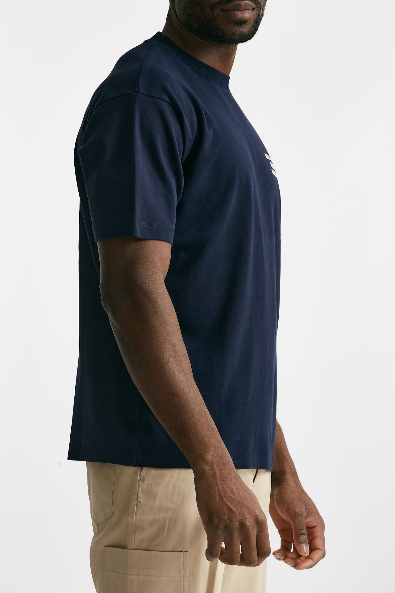 t-shirt slogan in cotone blu men Drôle de monsieur - 4