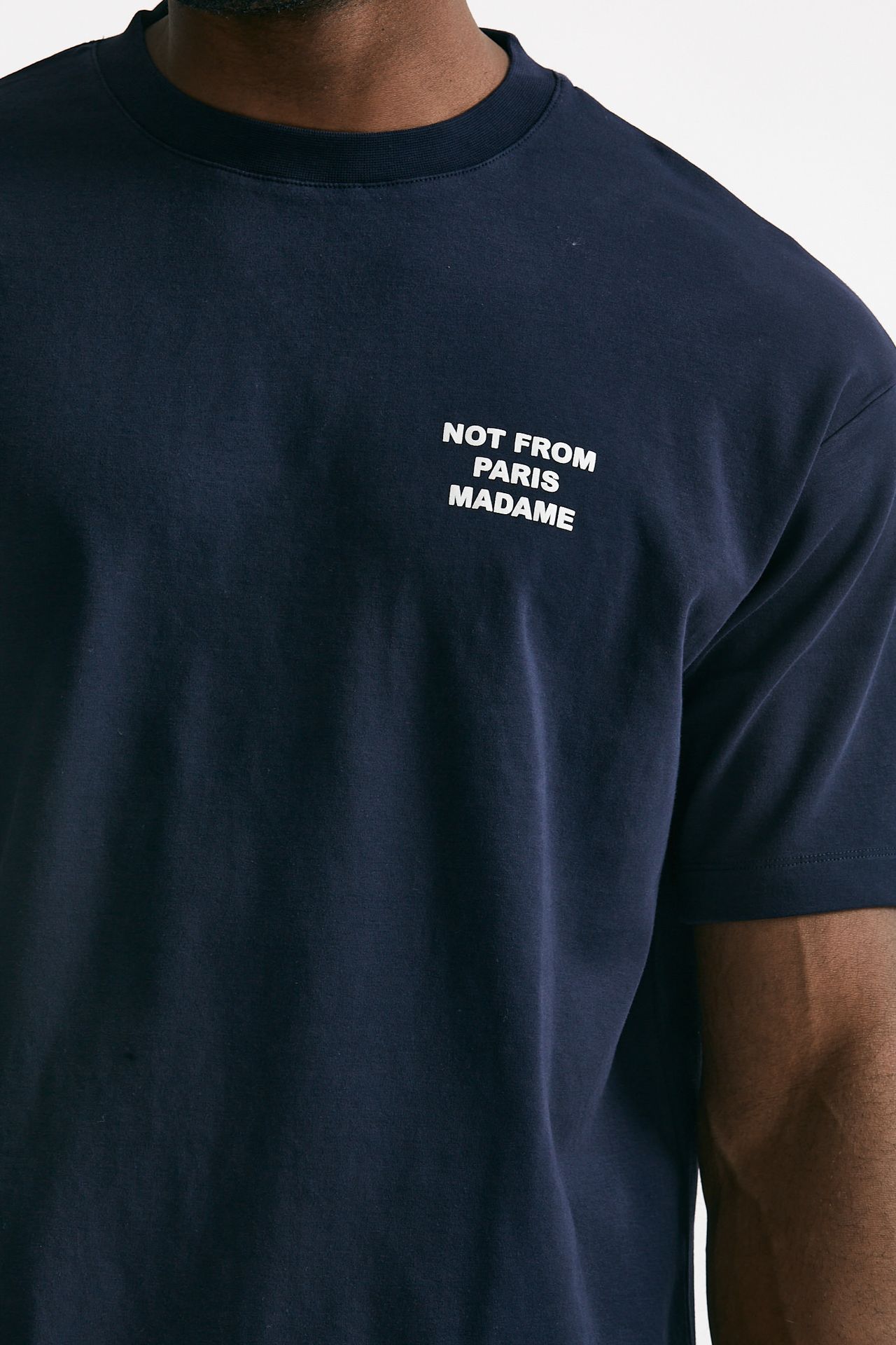 t-shirt slogan in cotone blu men Drôle de monsieur - 5