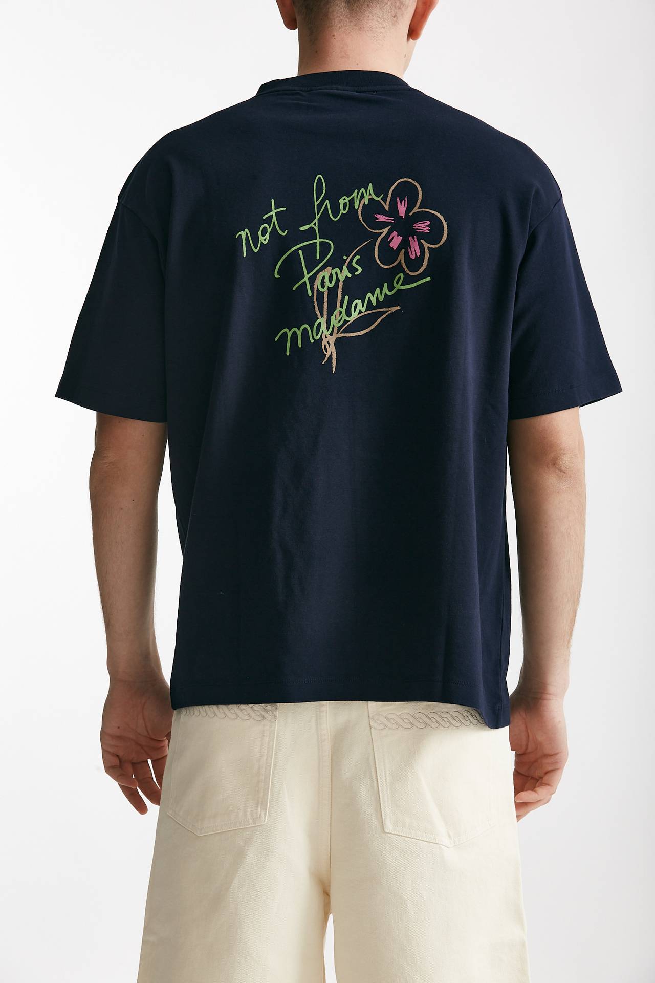 t-shirt in cotone blu men Drôle de monsieur - 3