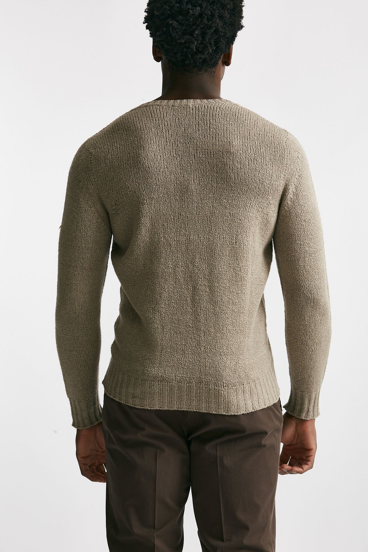maglia in cotone scollo a v beige men Drumohr - 3