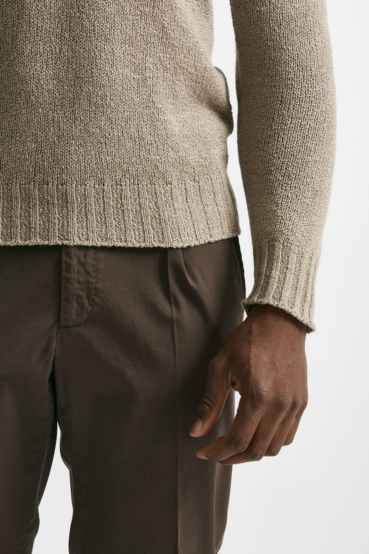 maglia in cotone scollo a v beige men Drumohr - 6