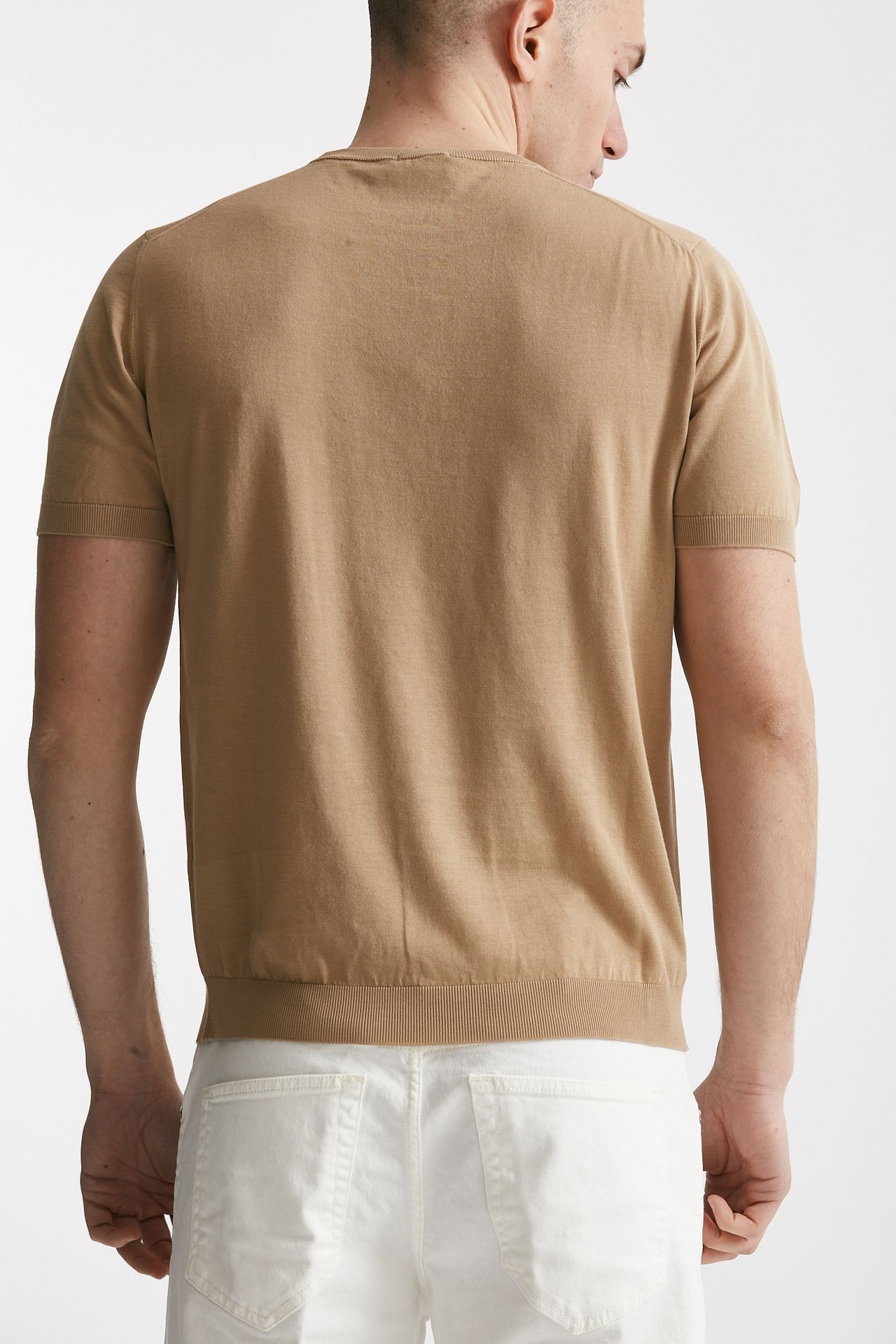 t-shirt in maglia cotone cammello men Drumohr - 3