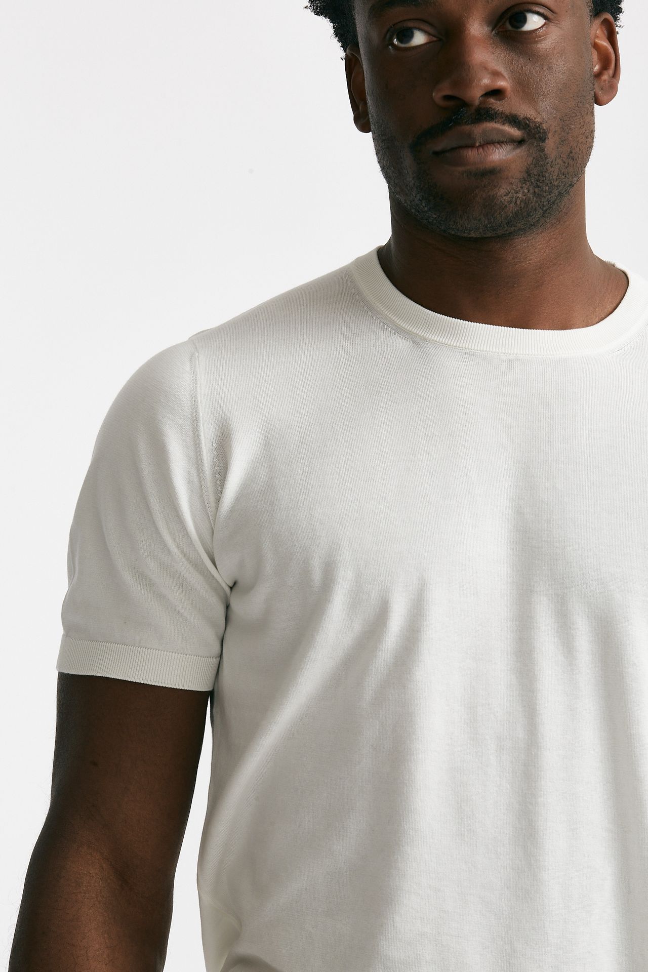 t-shirt in maglia cotone bianco men Drumohr - 5