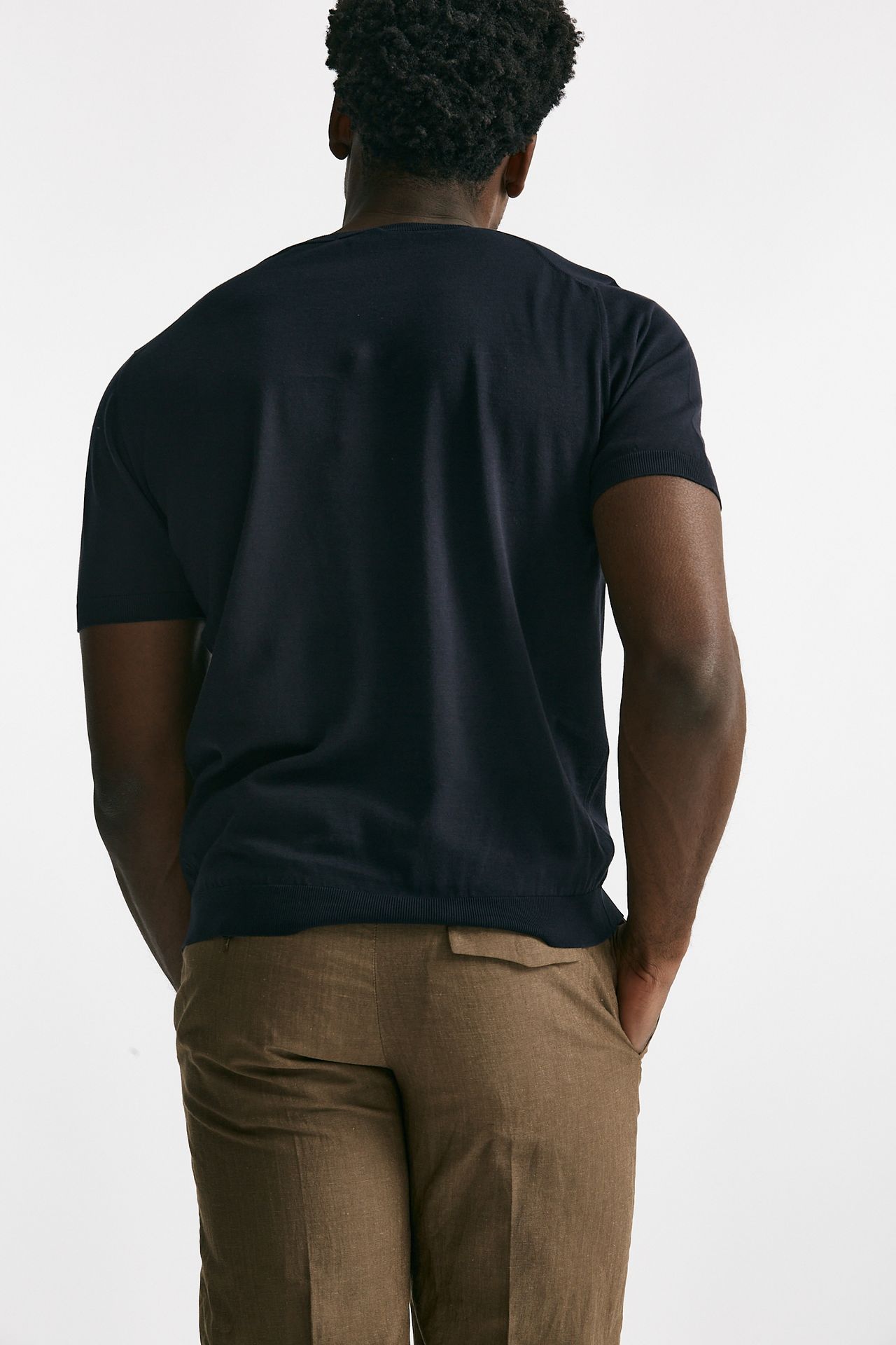 t-shirt in maglia cotone blu men Drumohr - 3