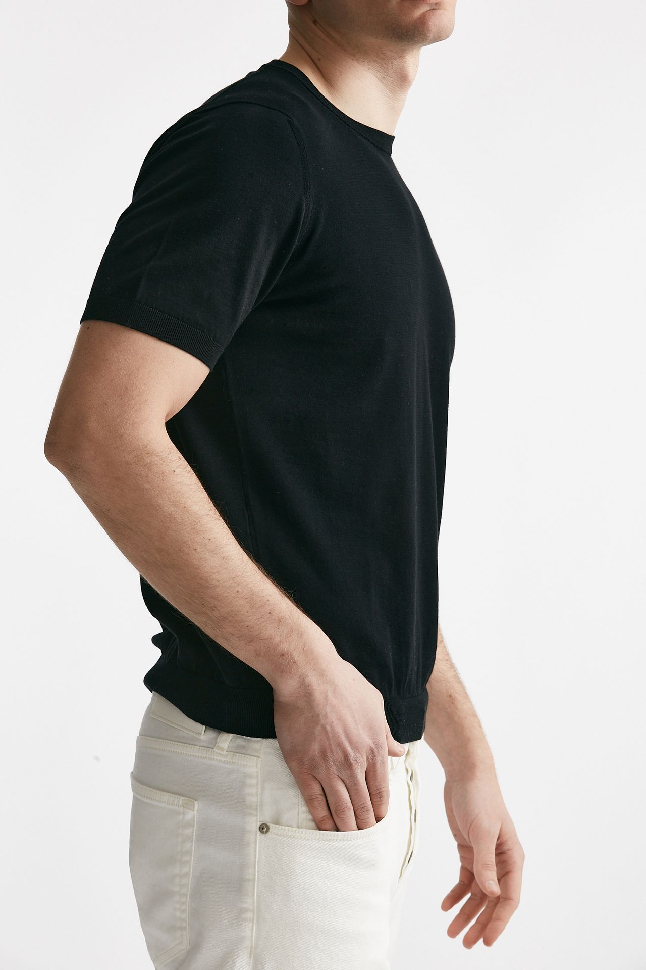 t shirt in cotone maglia nero men Drumohr - 4