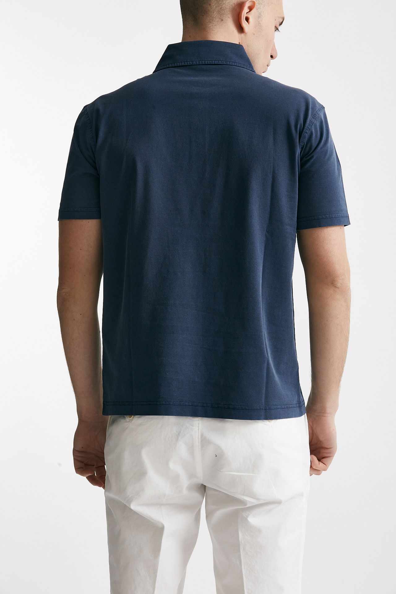 polo in cotone lavato blu men Fay - 3