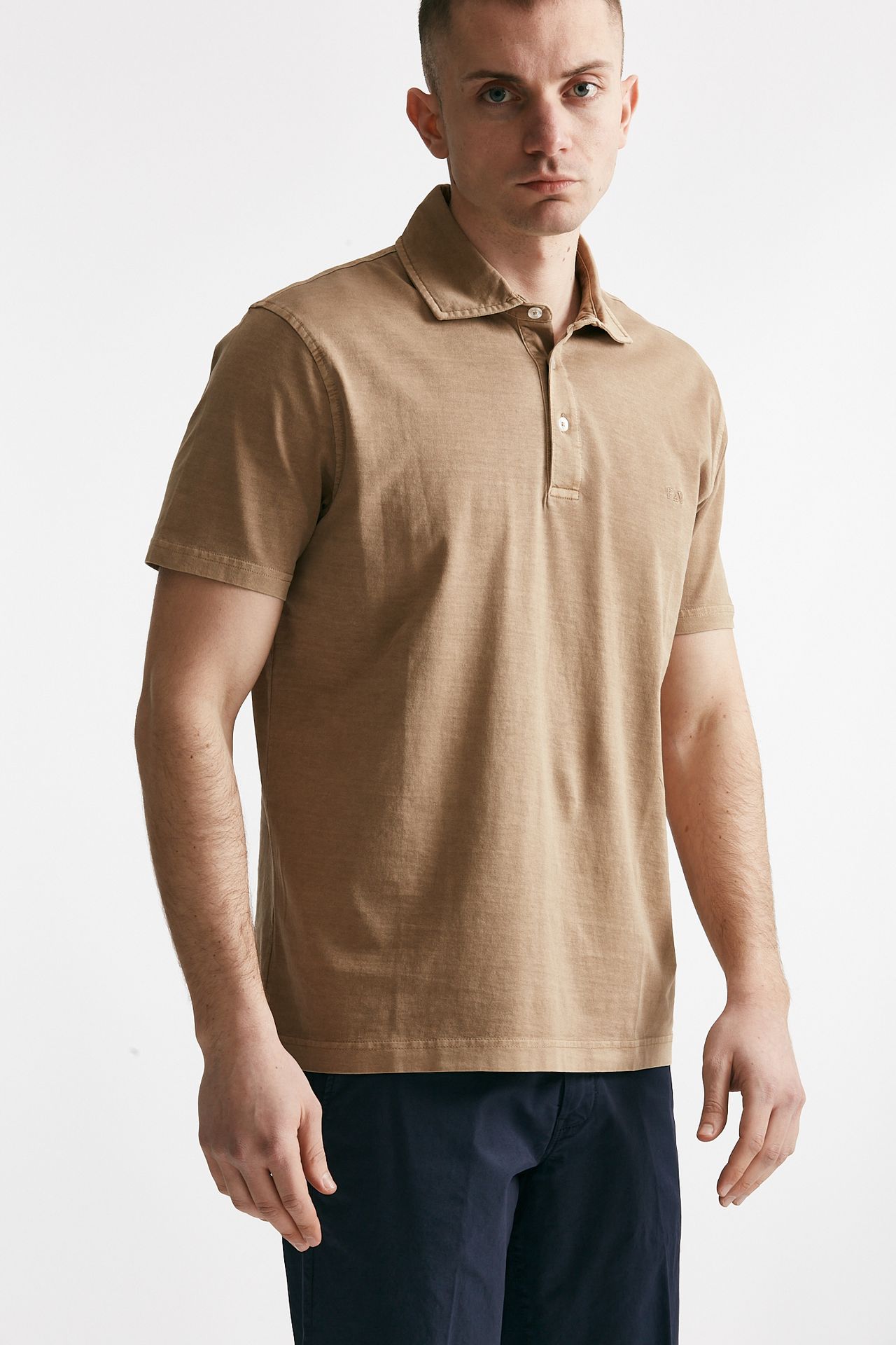 polo in cotone lavato cammello men Fay - 4