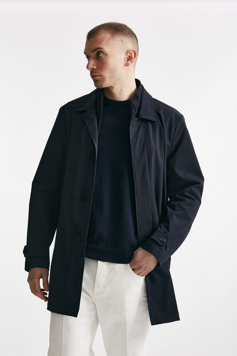 soprabito in nylon stretch blu men Fay