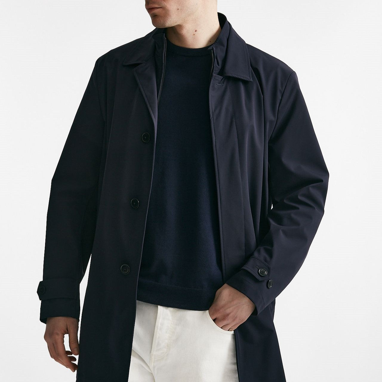 soprabito in nylon stretch blu men Fay - 11
